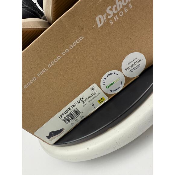 Dr. Scholl's Hannah Retro Women's Size 7 Black Athletic Ribbed Sneaker Shoes NEW - Picture 5 of 11